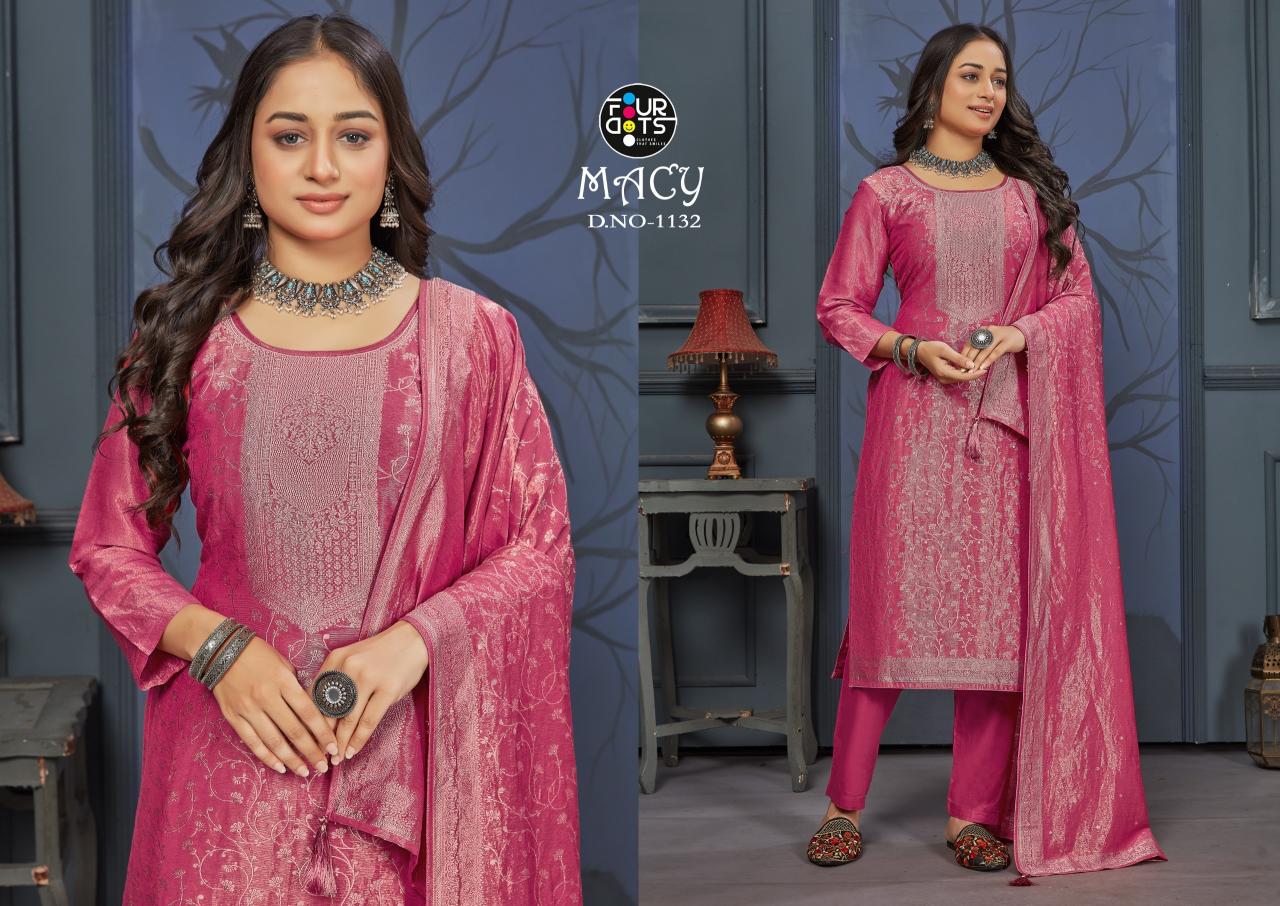 Four Dots Macy Silk Designer Dress Material Wholesale catalog