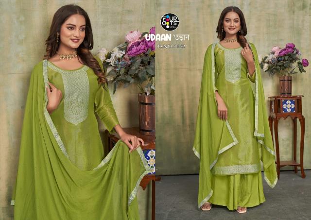 Four Dots Udaan shimmer Fancy Dress Material  wholesale catalog