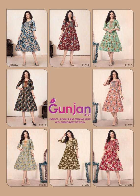 GOLDEN GUNJAN vol1 kurti wholesale catalog