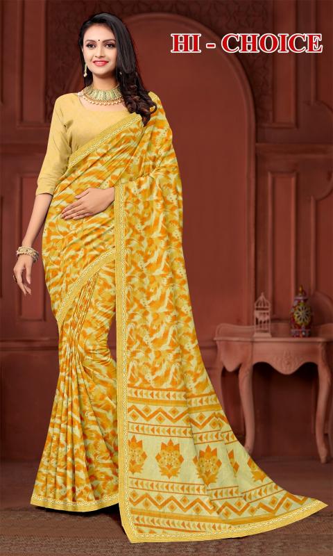 Hi chioice Renial fancy flower print Saree Wholesale catalog