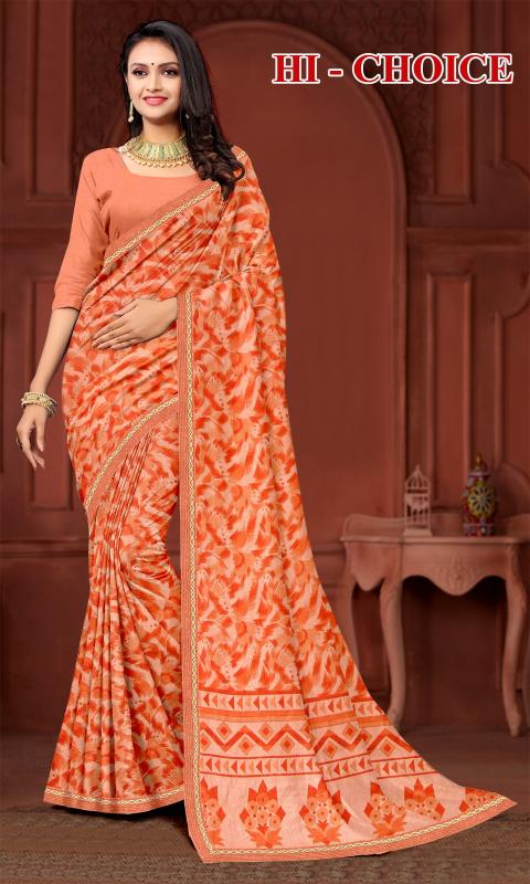 Hi chioice Renial fancy flower print Saree Wholesale catalog