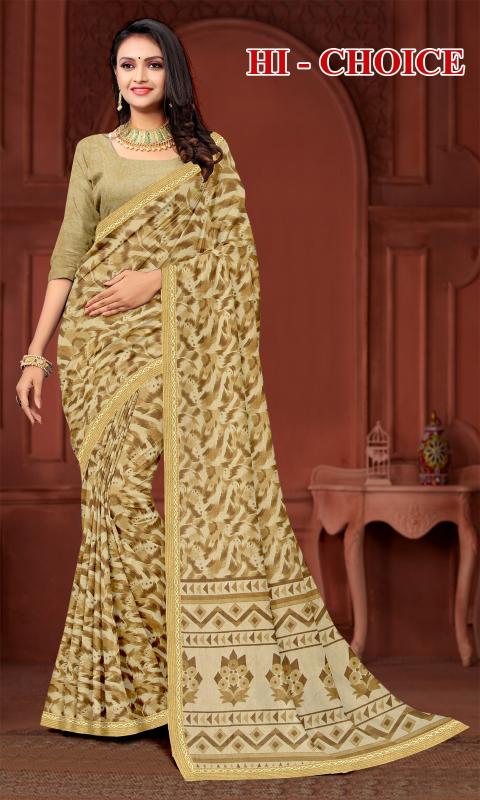 Hi chioice Renial fancy flower print Saree Wholesale catalog