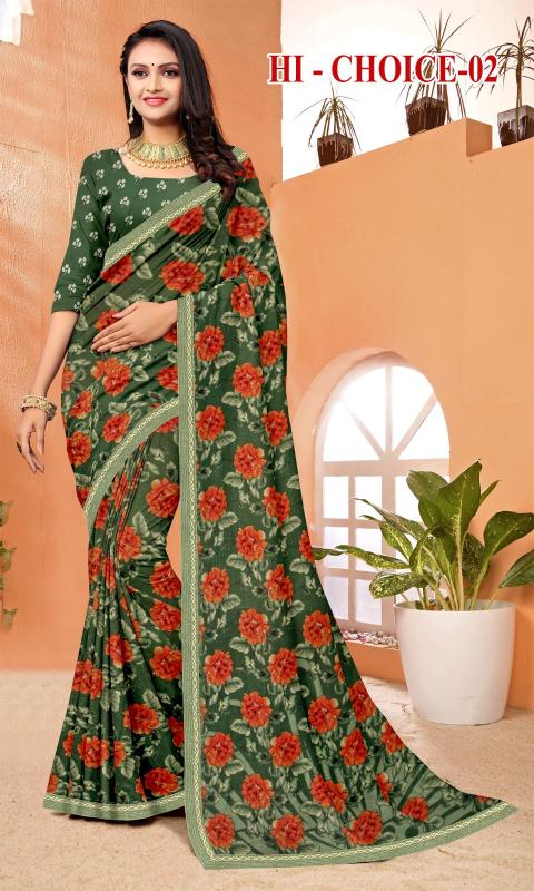 Hi chioice vol 2 Renial fancy flower print Saree Wholesale catalog