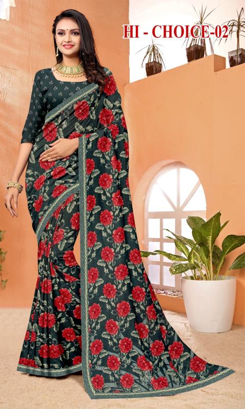 Hi chioice vol 2 Renial fancy flower print Saree Wholesale catalog