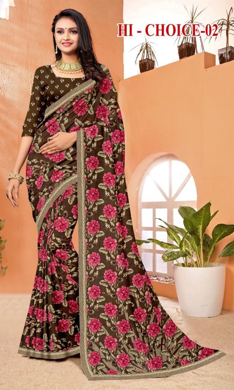 Hi chioice vol 2 Renial fancy flower print Saree Wholesale catalog