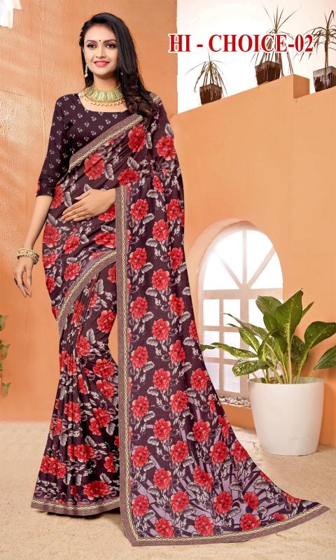 Hi chioice vol 2 Renial fancy flower print Saree Wholesale catalog