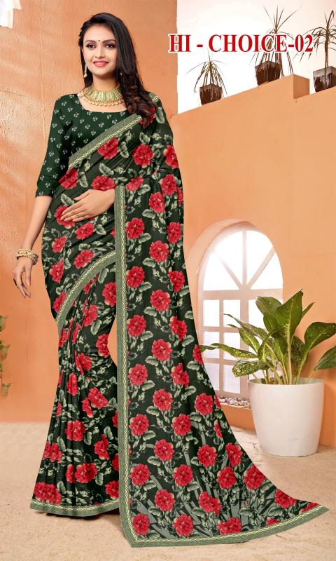 Hi chioice vol 2 Renial fancy flower print Saree Wholesale catalog