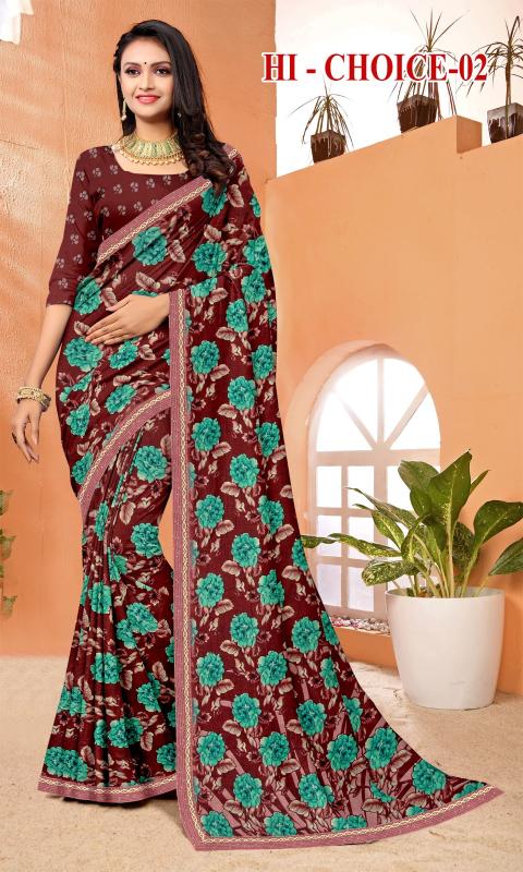 Hi chioice vol 2 Renial fancy flower print Saree Wholesale catalog