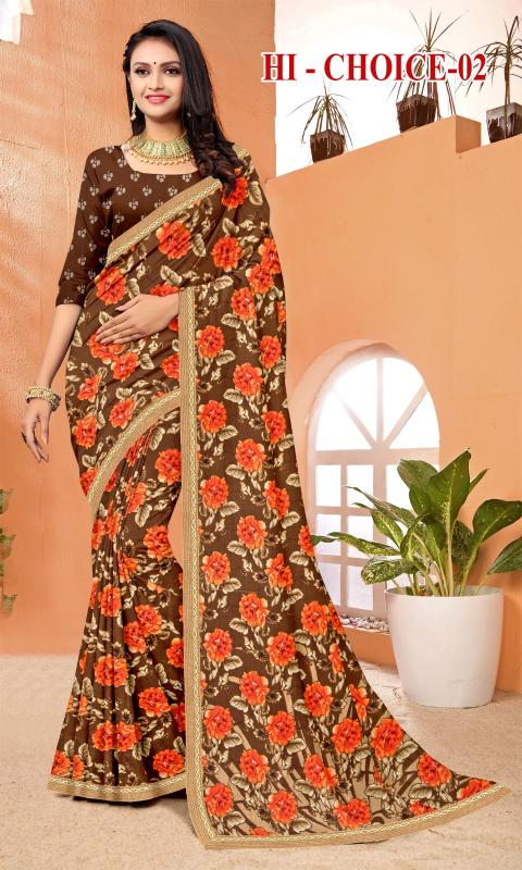 Hi chioice vol 2 Renial fancy flower print Saree Wholesale catalog