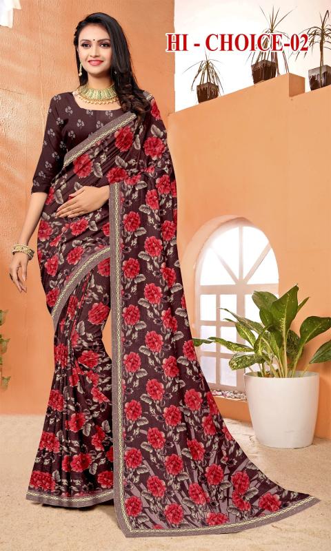 Hi chioice vol 2 Renial fancy flower print Saree Wholesale catalog