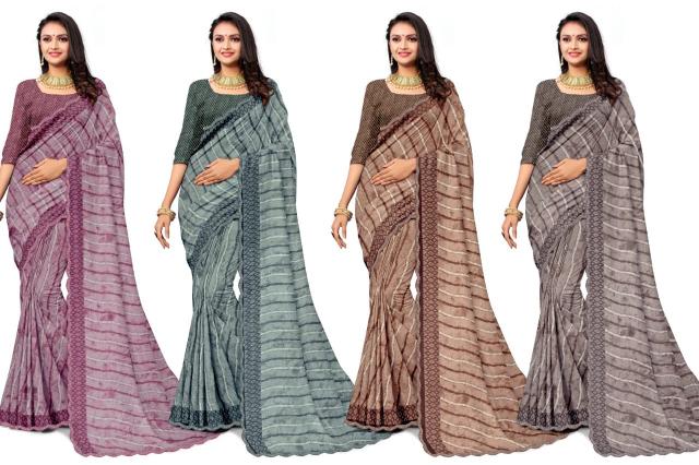 KAMYA BAARISH vol 3 SIROSKI BORDER LEHARIYA PRINT best wholesale saree market in surat