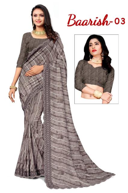 KAMYA BAARISH vol 3 SIROSKI BORDER LEHARIYA PRINT best wholesale saree market in surat