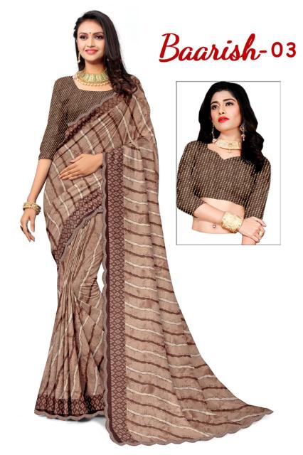 KAMYA BAARISH vol 3 SIROSKI BORDER LEHARIYA PRINT best wholesale saree market in surat