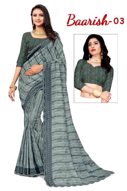 KAMYA BAARISH vol 3 SIROSKI BORDER LEHARIYA PRINT best wholesale saree market in surat
