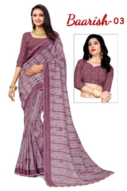 KAMYA BAARISH vol 3 SIROSKI BORDER LEHARIYA PRINT best wholesale saree market in surat
