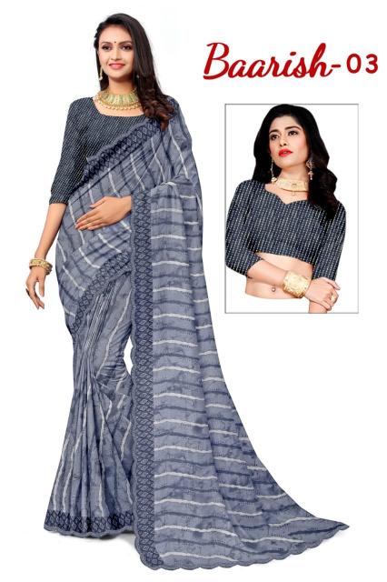 KAMYA BAARISH vol 3 SIROSKI BORDER LEHARIYA PRINT best wholesale saree market in surat