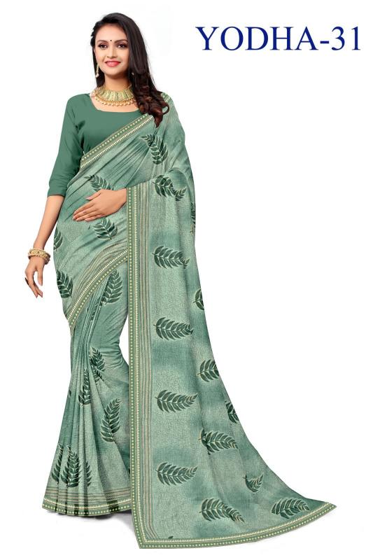 KAMYA YODHA CHIFFON PRINTED LACE WORK surat sarees wholesale shops