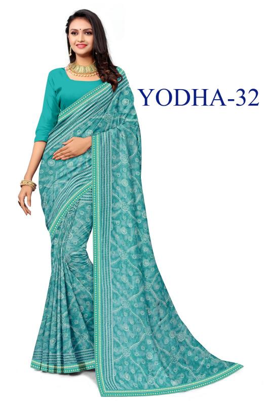 KAMYA YODHA CHIFFON PRINTED LACE WORK surat sarees wholesale shops