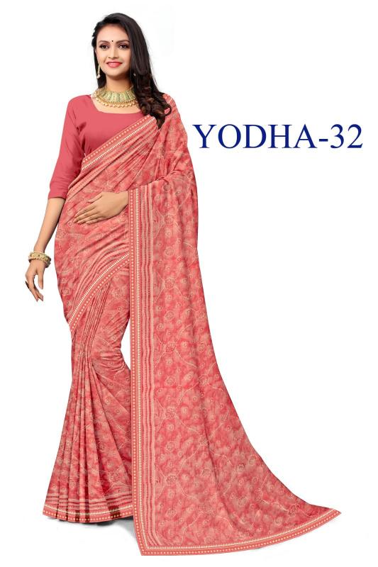 KAMYA YODHA CHIFFON PRINTED LACE WORK surat sarees wholesale shops