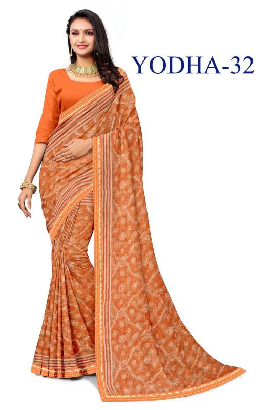 KAMYA YODHA CHIFFON PRINTED LACE WORK surat sarees wholesale shops