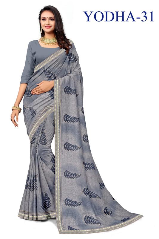 KAMYA YODHA CHIFFON PRINTED LACE WORK surat sarees wholesale shops