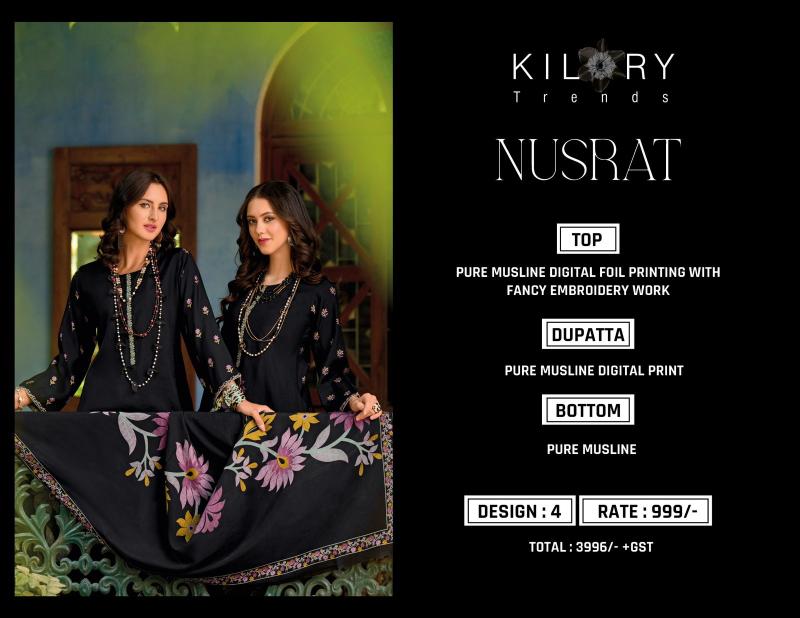 Kilory Nusrat Digital Foil Printed Salwar Kameez wholesale catalog