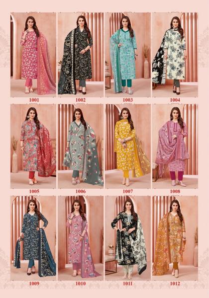 Kundan Pashmina Gold Vol 1 Cambric Cotton Printed Dress Material Wholesale catalog