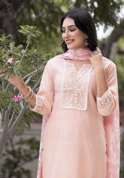 Label Khoj 9611 Modal Silk Kurti Bottom With Dupatta wholesale catalog