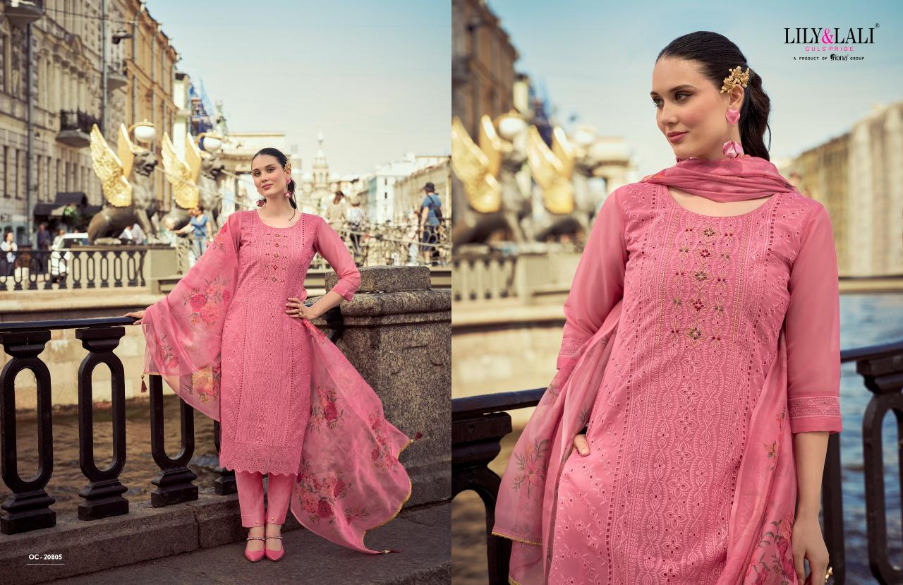 Lily And Lali Organza Chikan Kari Vol 2 Kurti wholesale catalog
