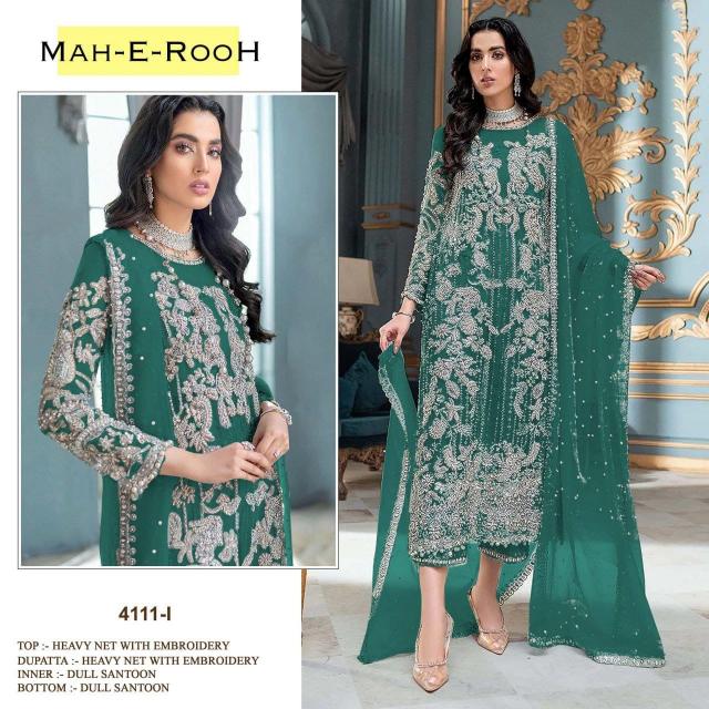 Mah E Rooh 4111 F To N Embroidery Net Salwar Kameez wholesale catalog