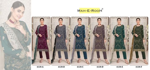 Mah E Rooh 4129 A To F Georgette Salwar Suit Wholesale catalog
