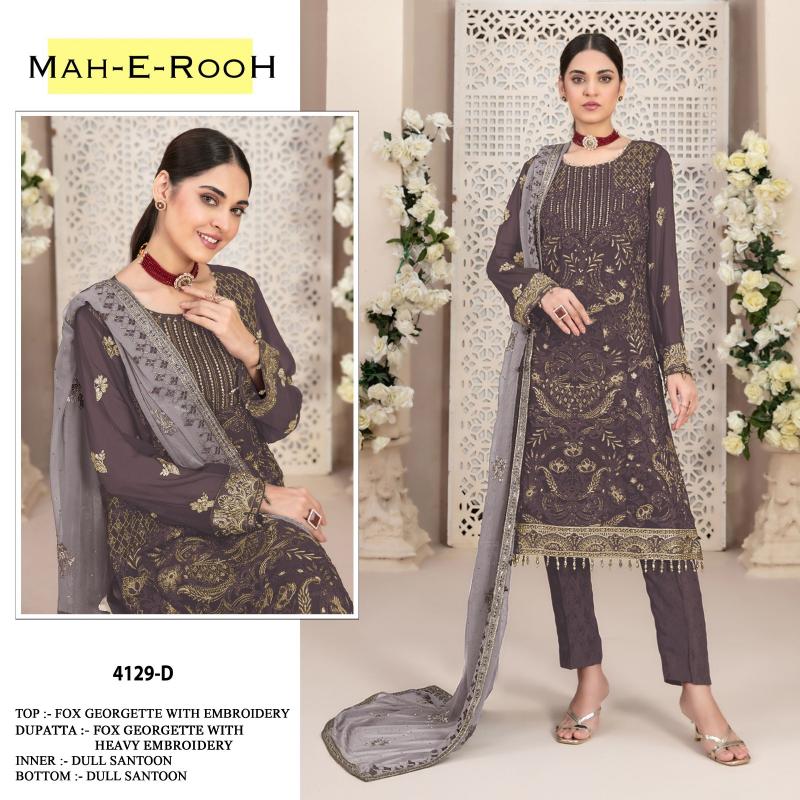 Mah E Rooh 4129 A To F Georgette Salwar Suit Wholesale catalog