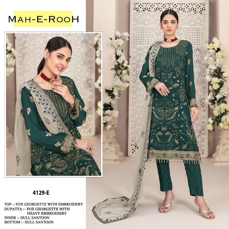 Mah E Rooh 4129 A To F Georgette Salwar Suit Wholesale catalog