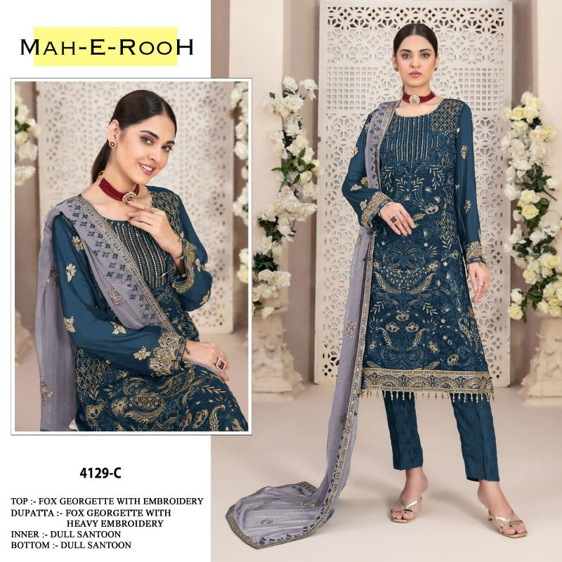 Mah E Rooh 4129 A To F Georgette Salwar Suit Wholesale catalog