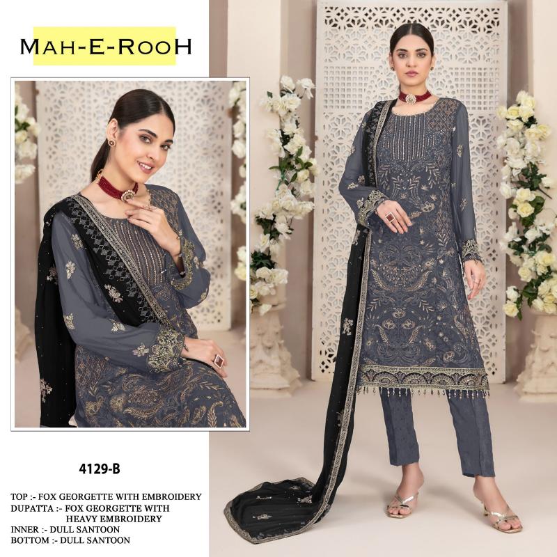 Mah E Rooh 4129 A To F Georgette Salwar Suit Wholesale catalog