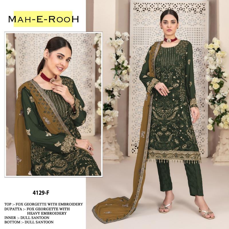 Mah E Rooh 4129 A To F Georgette Salwar Suit Wholesale catalog