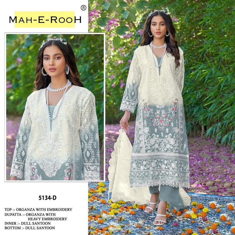 Mah E Rooh 5134 A to H Organza Salwar Suit wholesale catalog