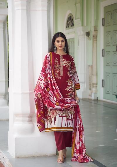 Mariyum Mahfoozhah Cotton Printed Dress Material Wholesale catalog