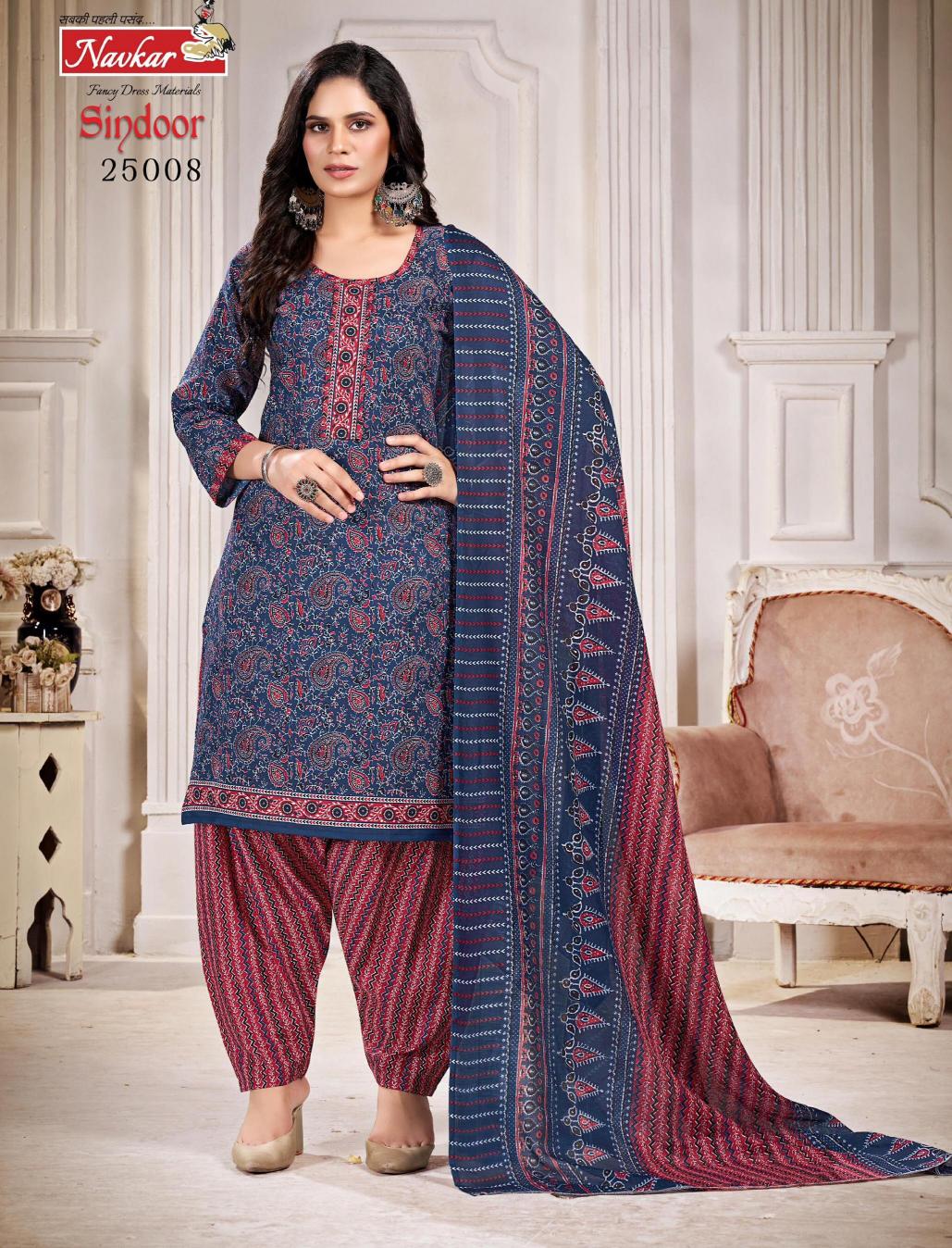 Navkar Sindoor Vol 25 Cotton Kurti Bottom With Dupatta wholesale catalog