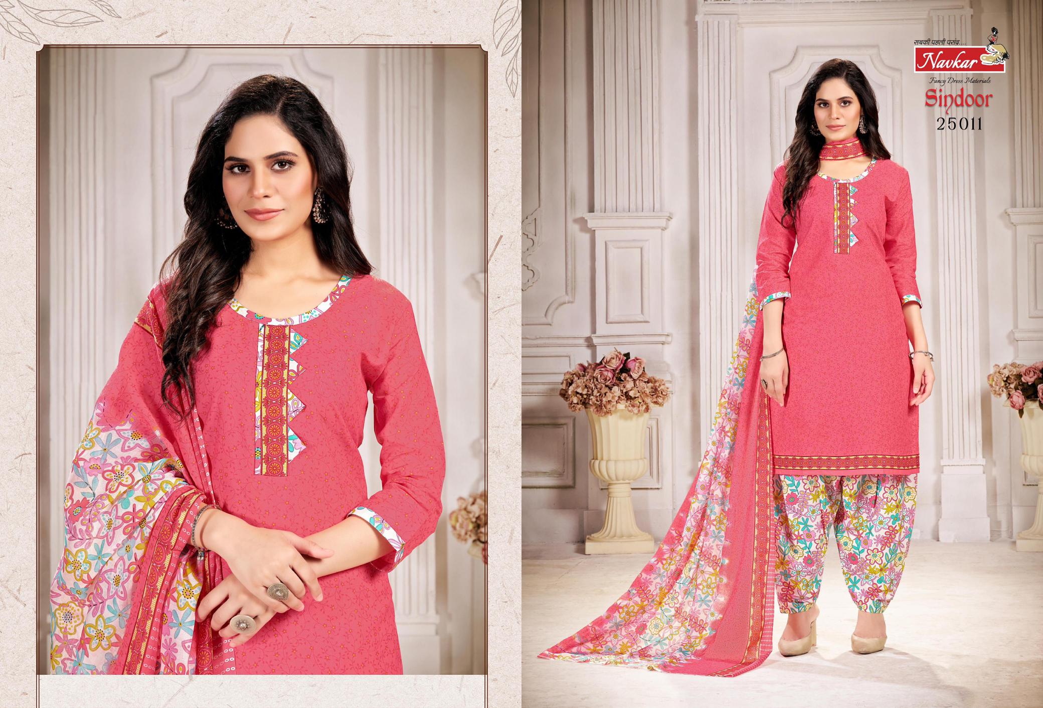 Navkar Sindoor Vol 25 Cotton Kurti Bottom With Dupatta wholesale catalog