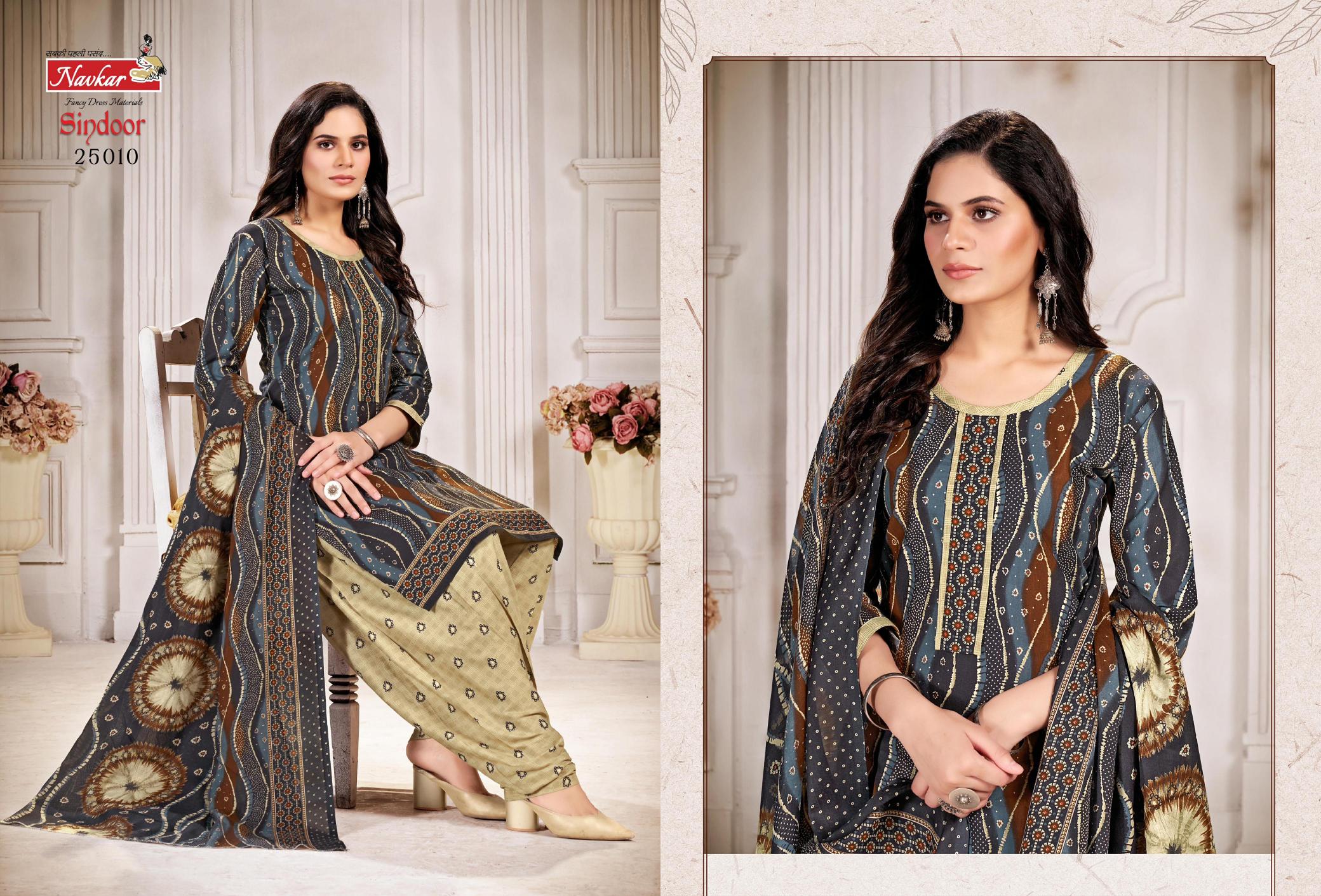 Navkar Sindoor Vol 25 Cotton Kurti Bottom With Dupatta wholesale catalog