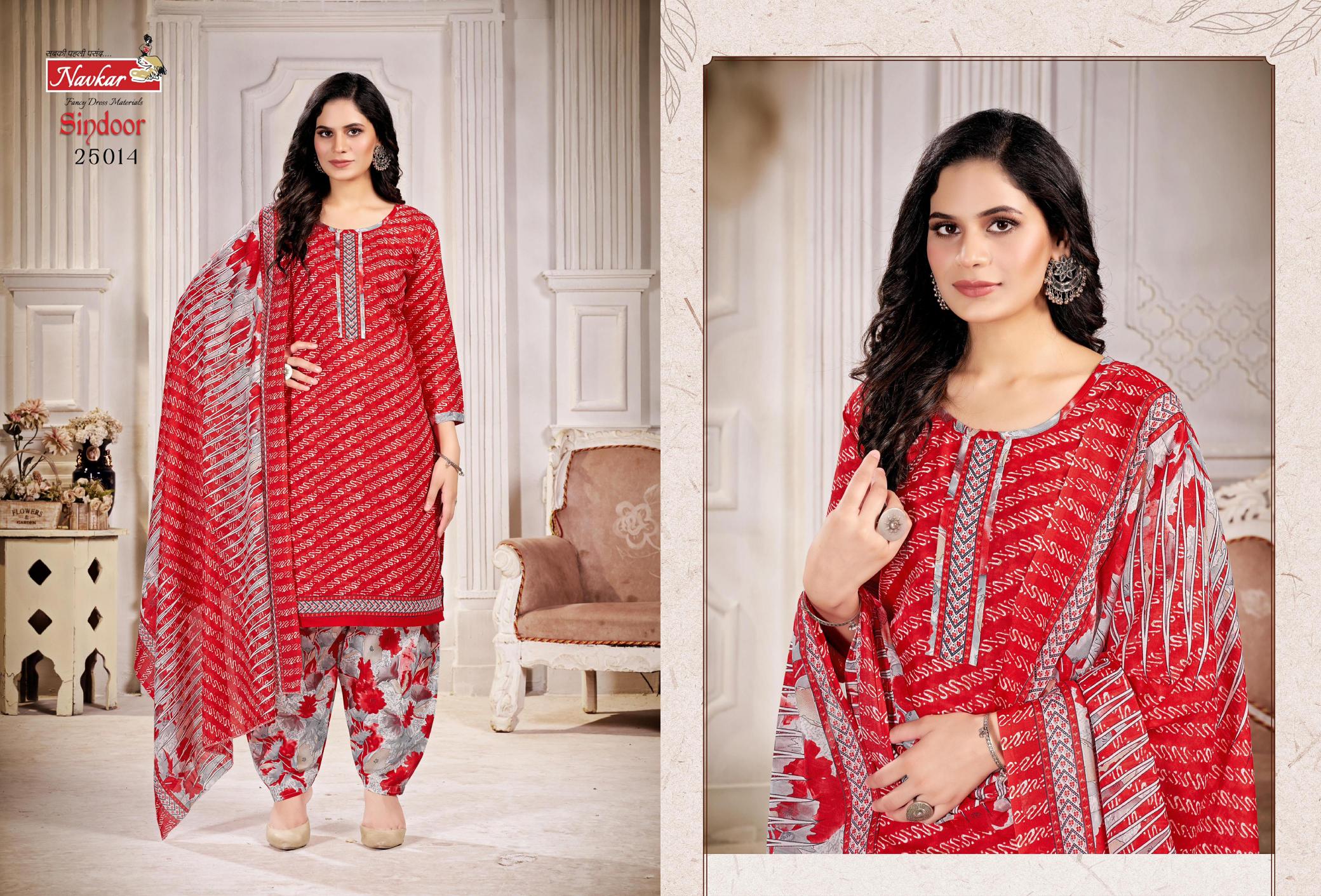 Navkar Sindoor Vol 25 Cotton Kurti Bottom With Dupatta wholesale catalog