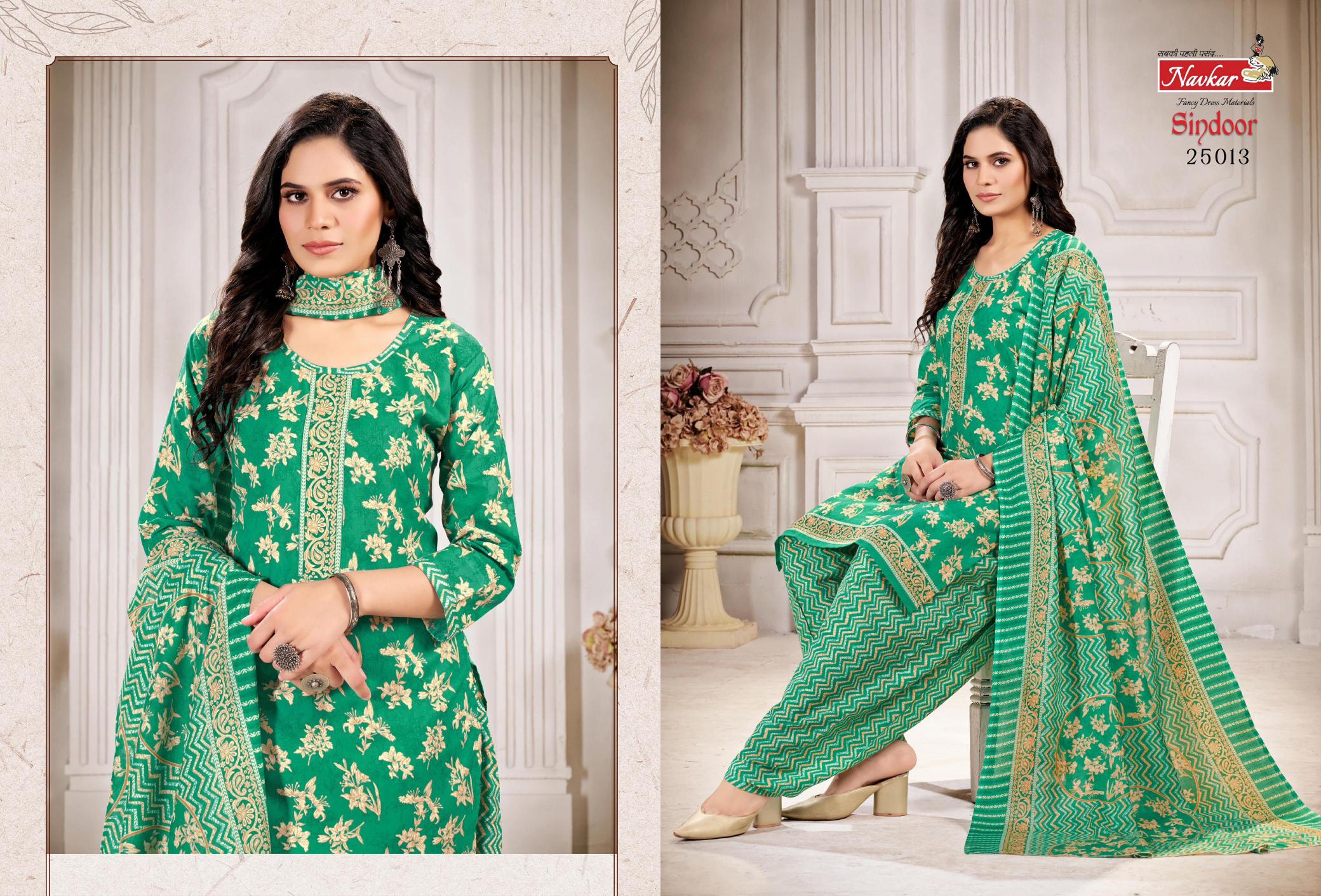 Navkar Sindoor Vol 25 Cotton Kurti Bottom With Dupatta wholesale catalog