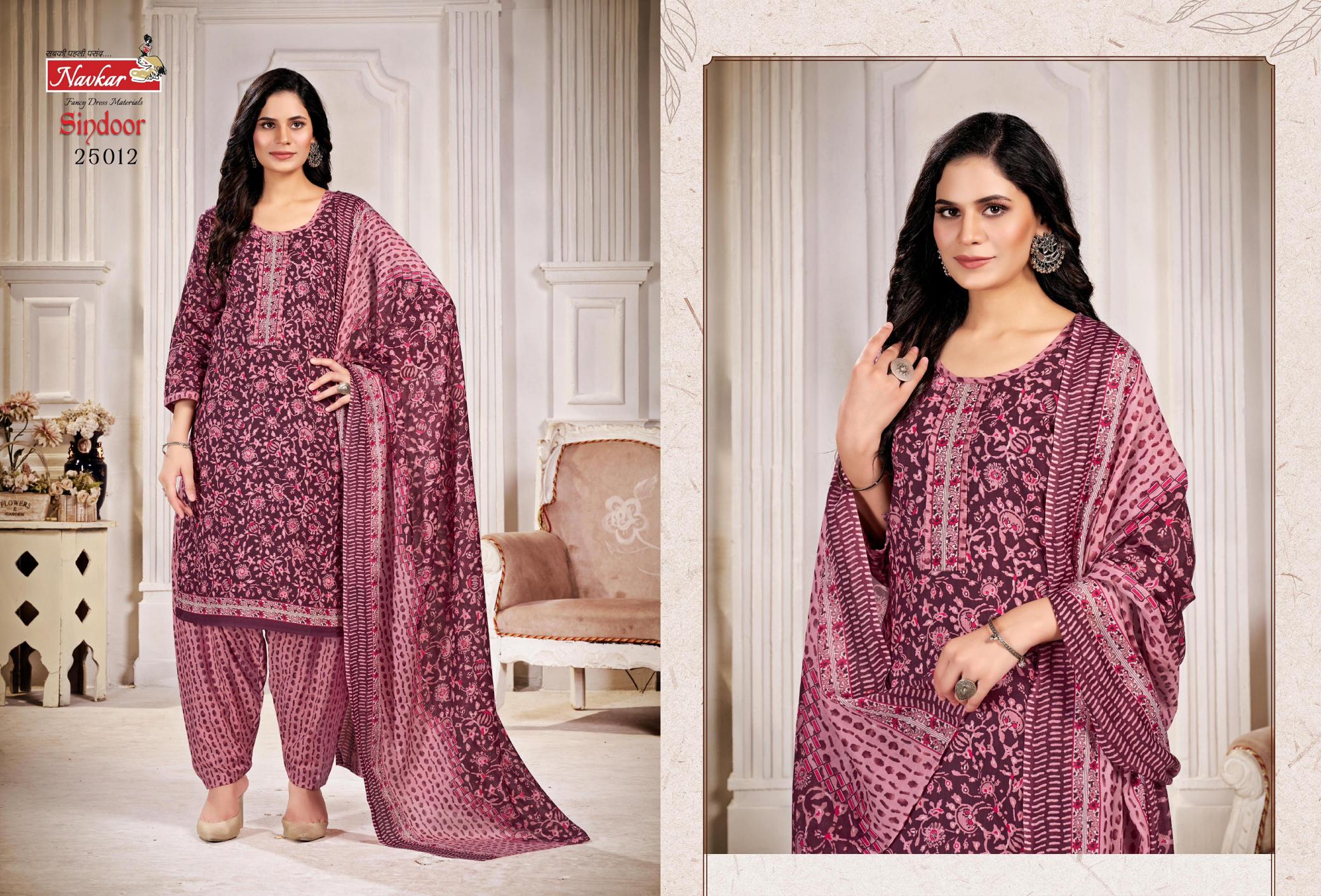 Navkar Sindoor Vol 25 Cotton Kurti Bottom With Dupatta wholesale catalog