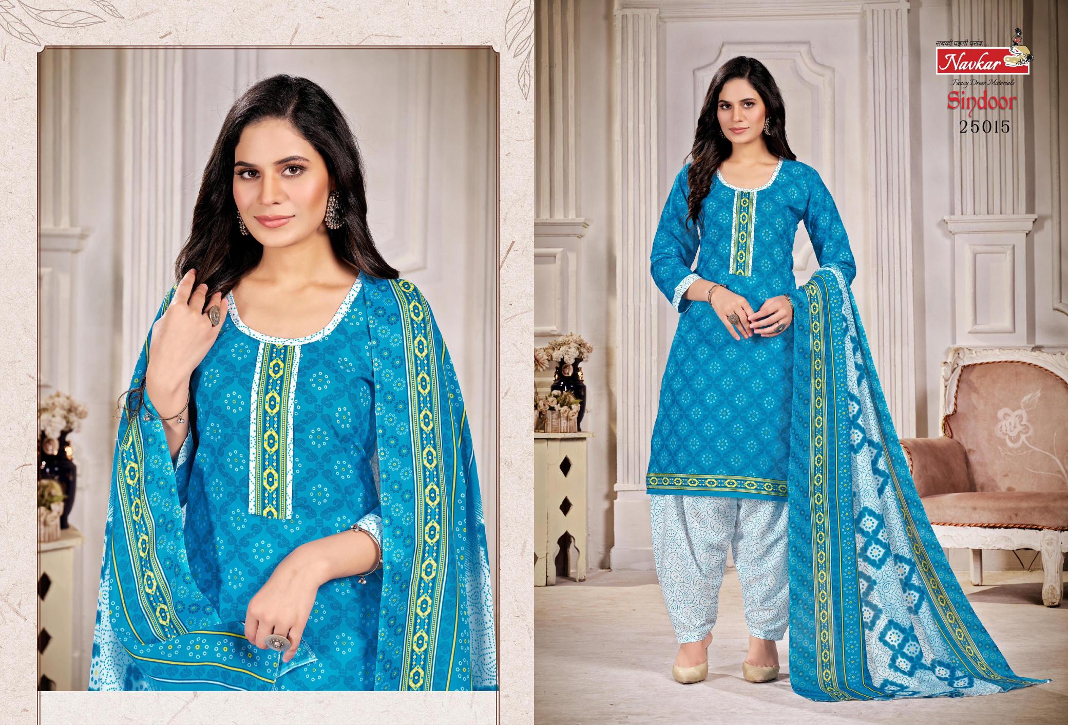Navkar Sindoor Vol 25 Cotton Kurti Bottom With Dupatta wholesale catalog