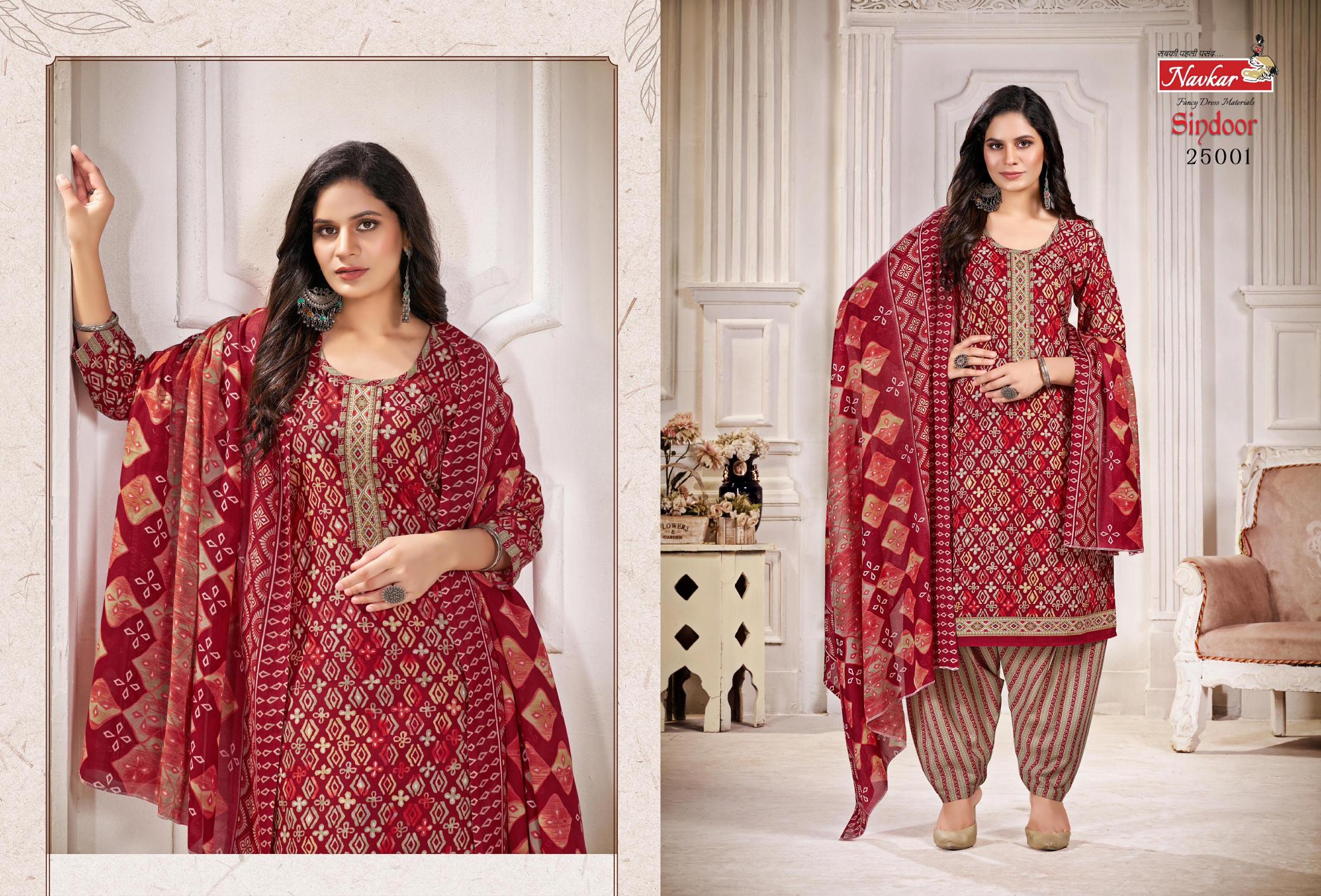 Navkar Sindoor Vol 25 Cotton Kurti Bottom With Dupatta wholesale catalog