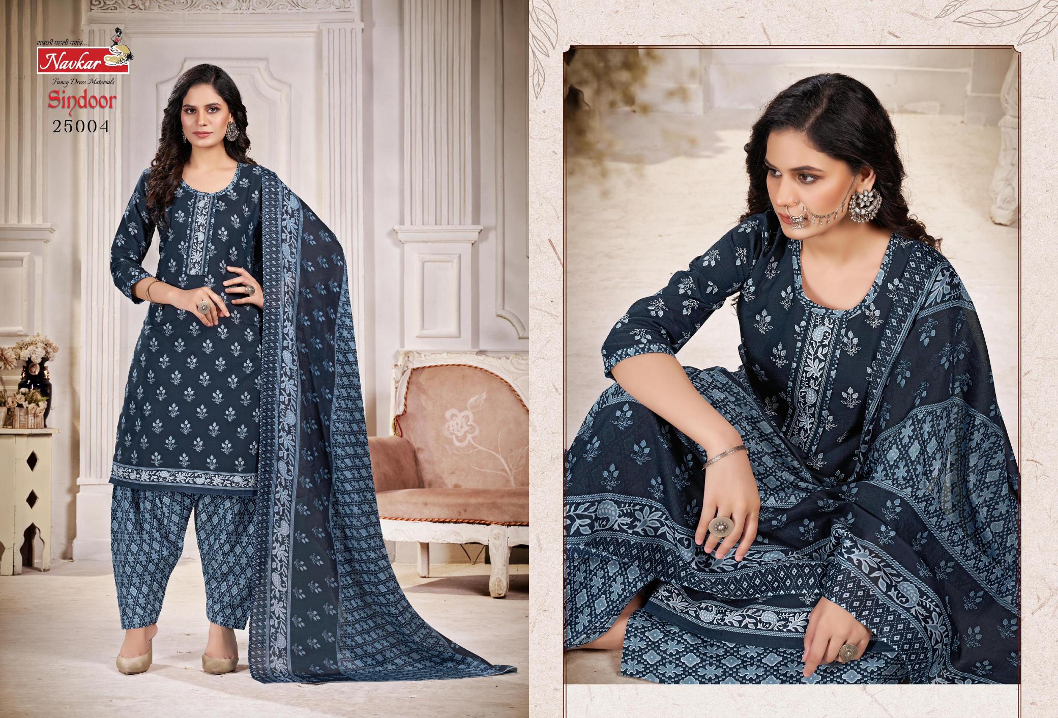Navkar Sindoor Vol 25 Cotton Kurti Bottom With Dupatta wholesale catalog