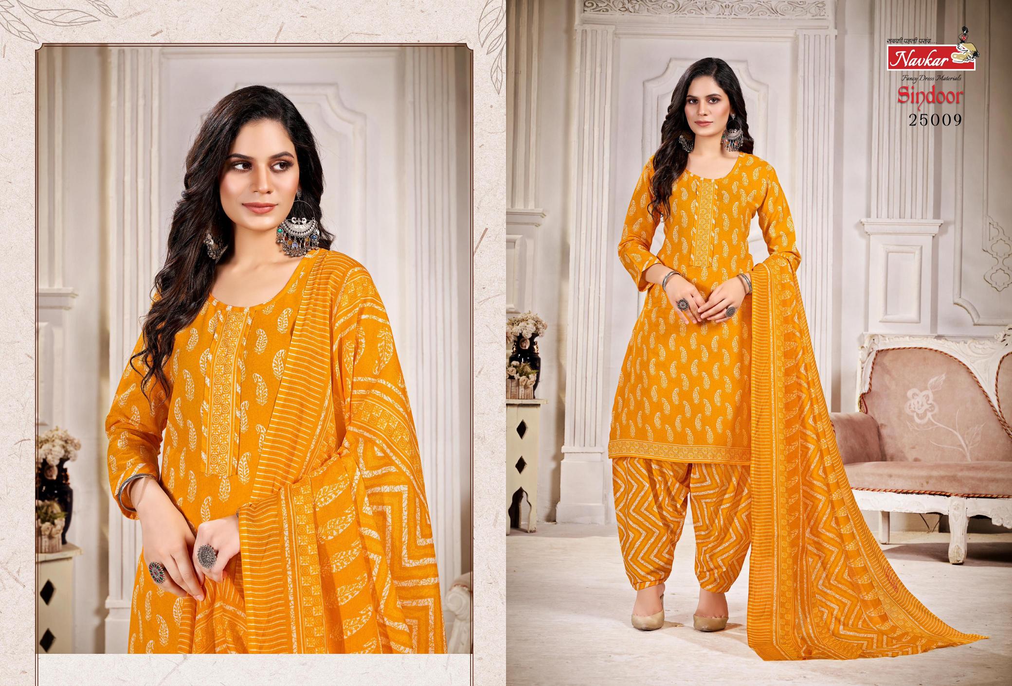 Navkar Sindoor Vol 25 Cotton Kurti Bottom With Dupatta wholesale catalog
