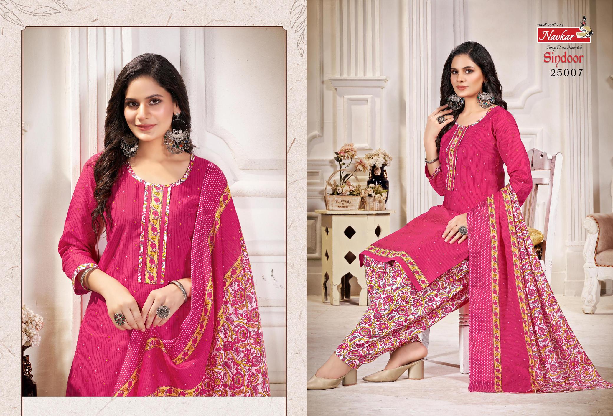 Navkar Sindoor Vol 25 Cotton Kurti Bottom With Dupatta wholesale catalog