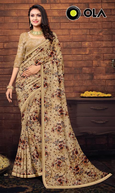 OLA  Renial fancy flower print Saree Wholesale catalog